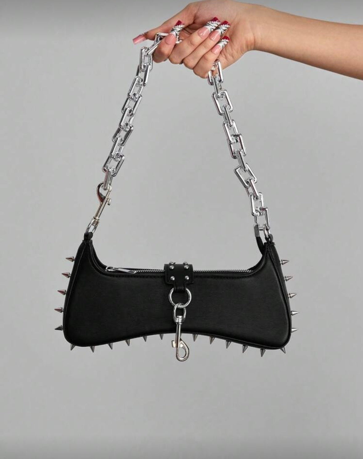 “Gothic Spikes” Red Handbag
