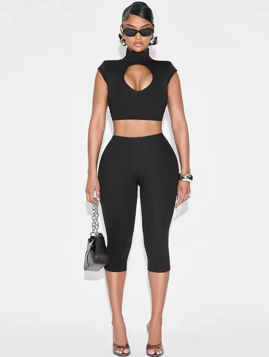 “Peek A Boo” Black 2 Piece Set