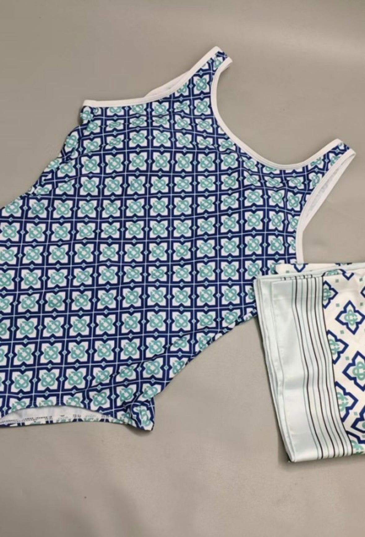 “Casa” Blue 2 Piece Swimsuit Set
