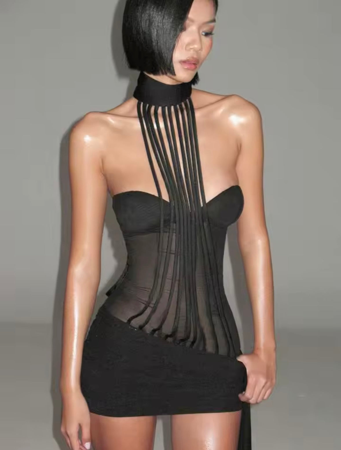 “Psychedelic” Black Dress