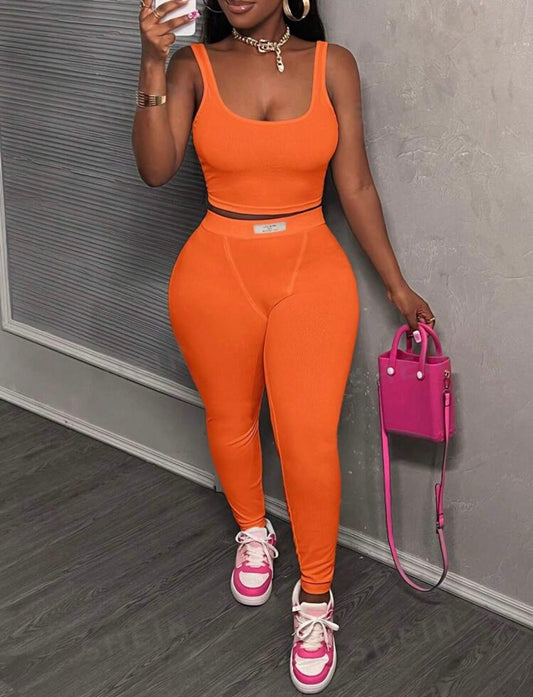 “Dahlia” Orange 2 Piece Set