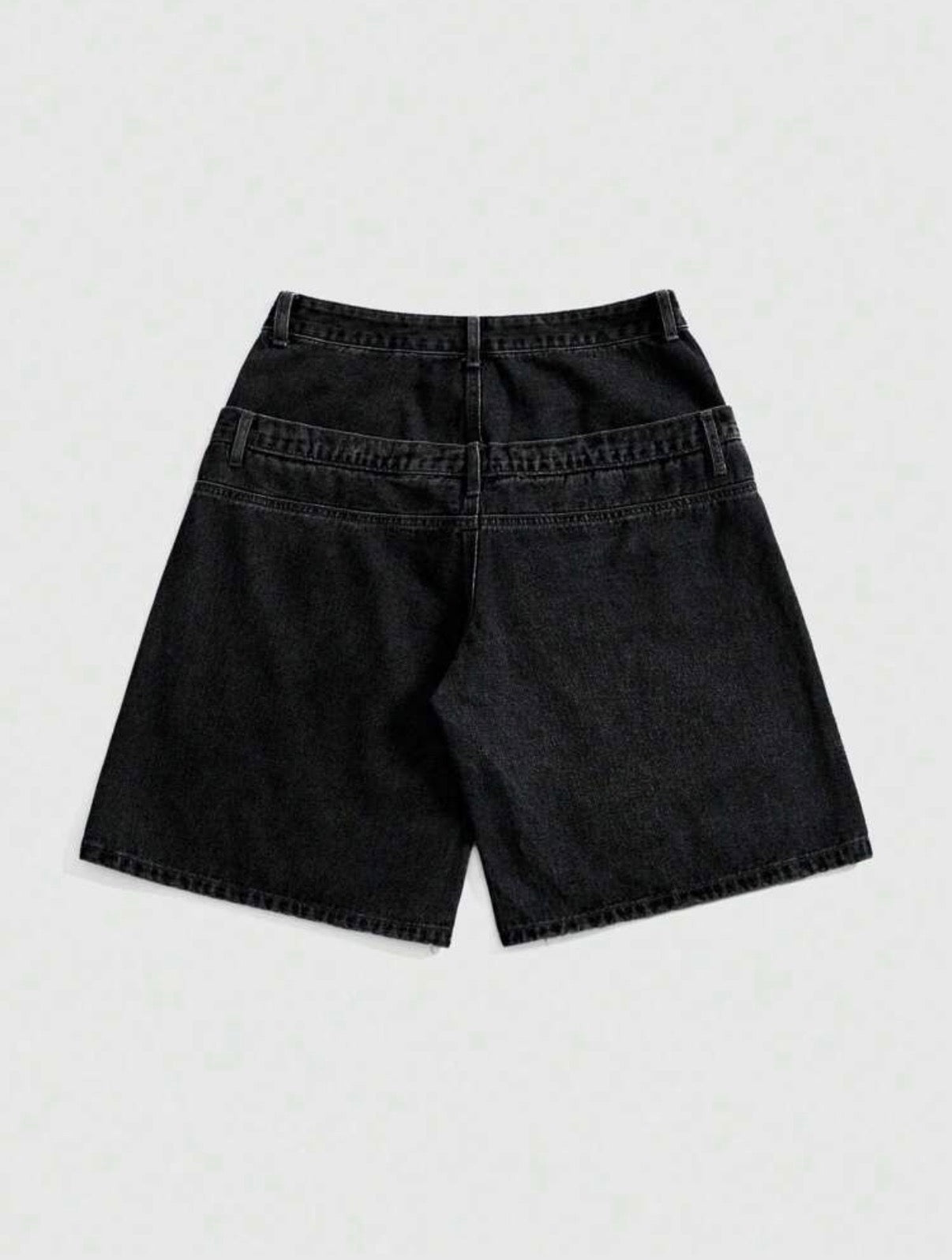 “No Bars” Black Denim Jorts