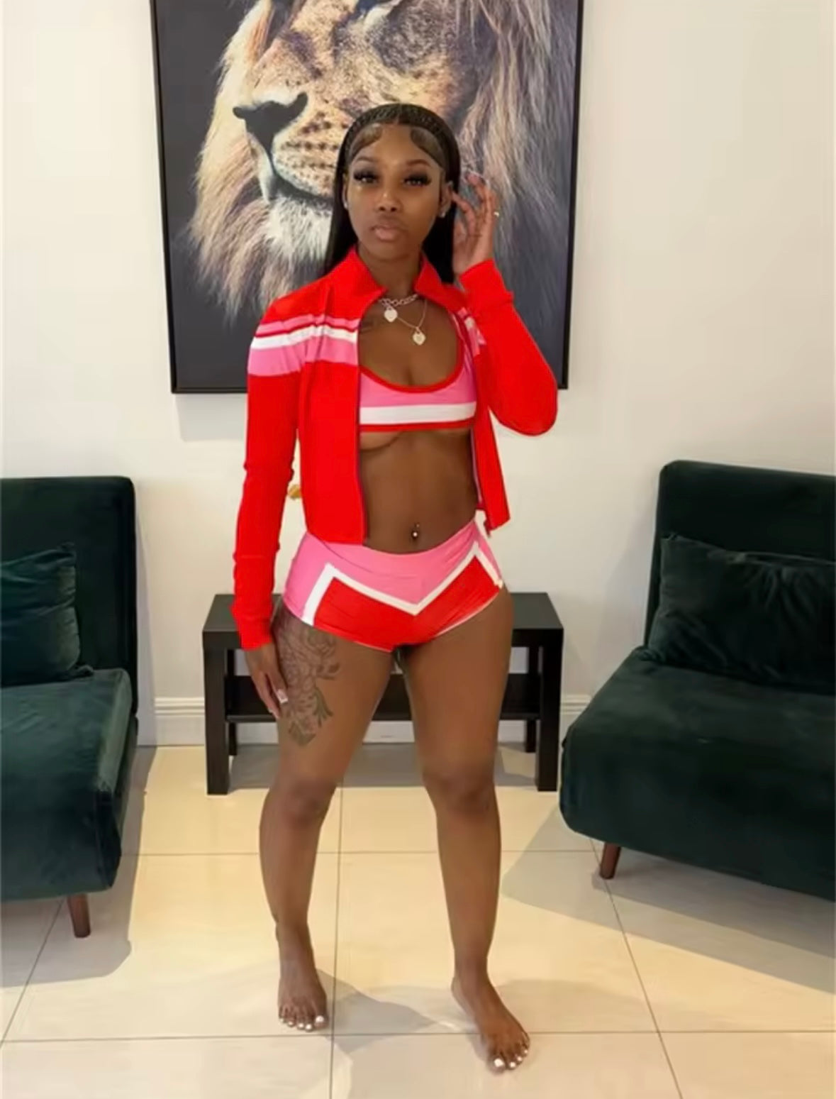 “Serve It Up” Red 3 Piece Set
