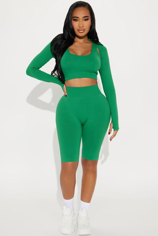 “Gym Babe” Green 3 Piece Set