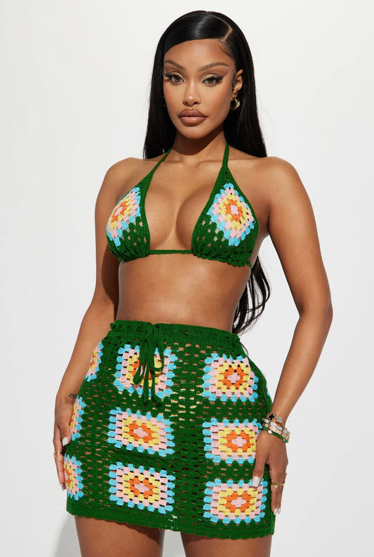 “Oddessy” Green Knit 2 Piece Set