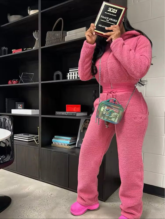 “Keep Me Warm” Pink 2 Piece Set