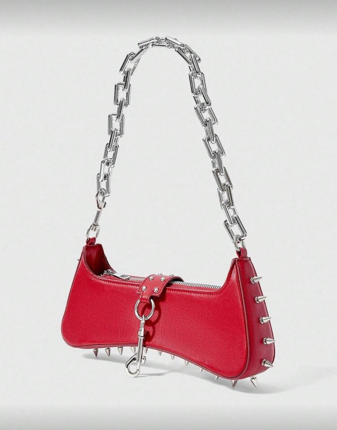 “Gothic Spikes” Red Handbag