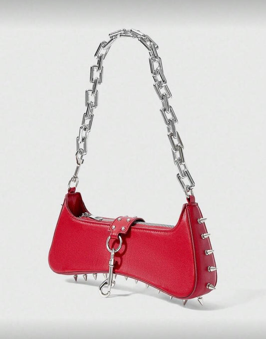 “Gothic Spikes” Red Handbag