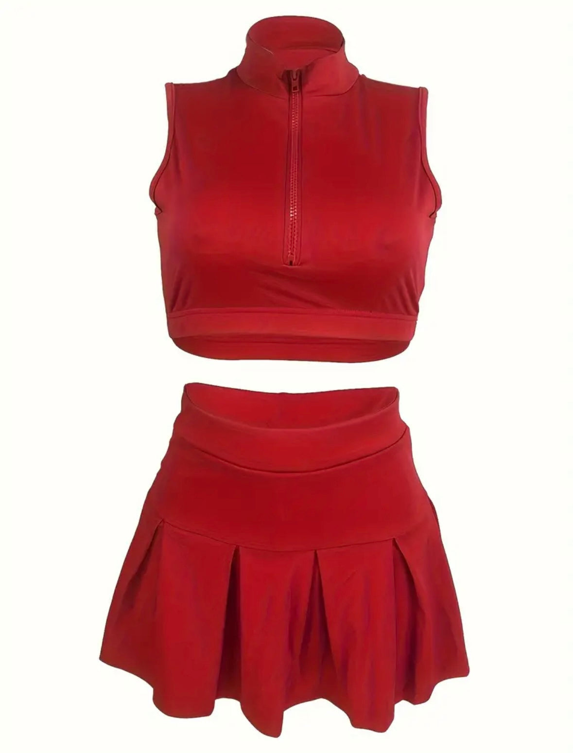 “Tiana” Red Tennis Skort Set