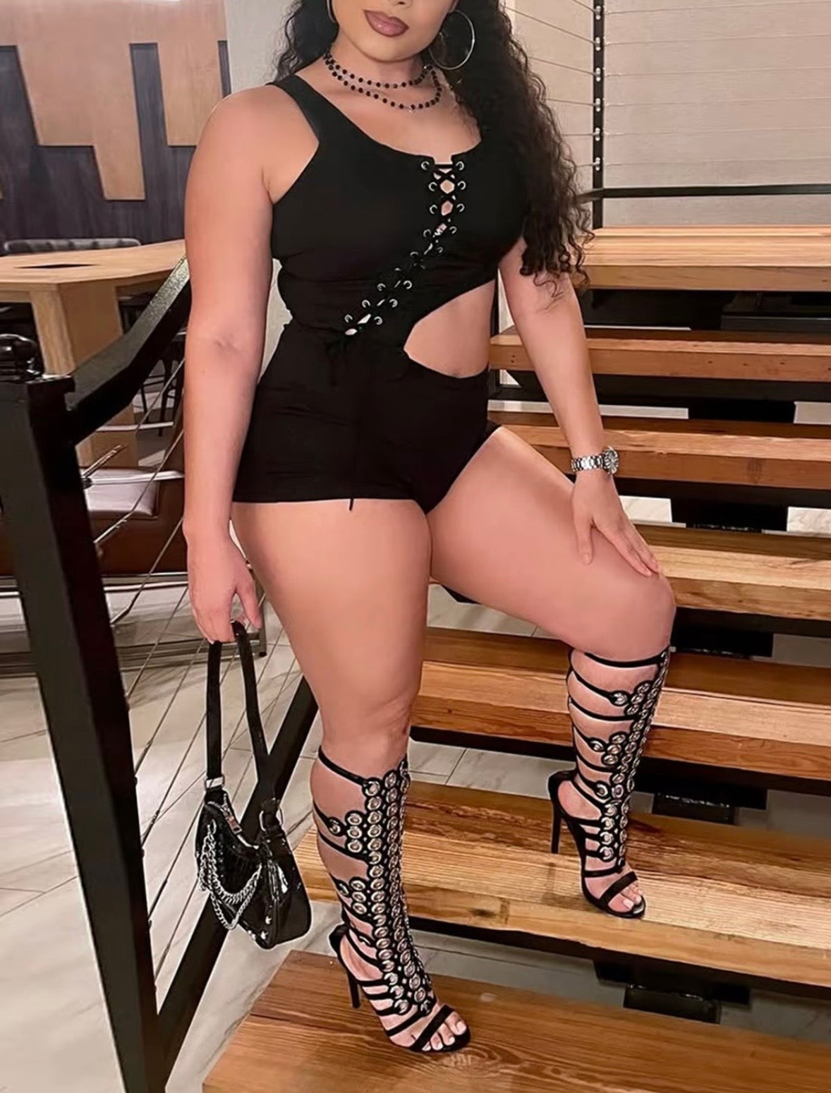 “Mixon Babe” Black Romper