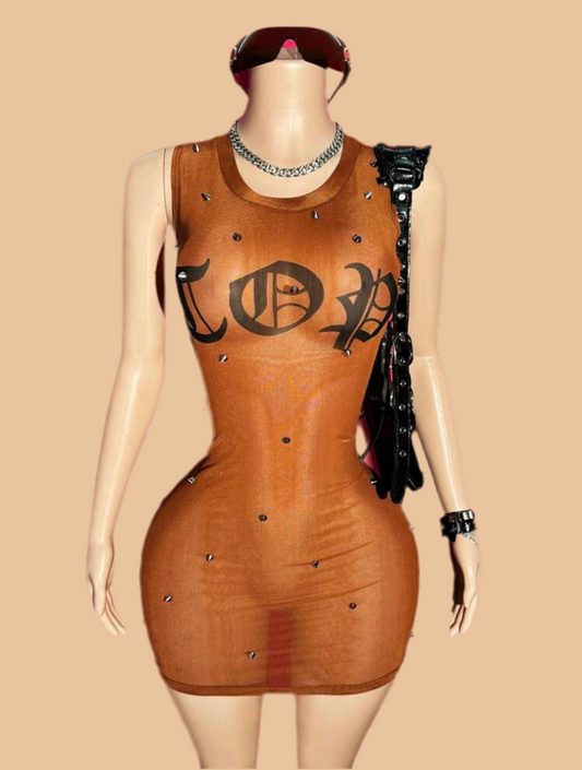 “Bulletin” Brown Dress
