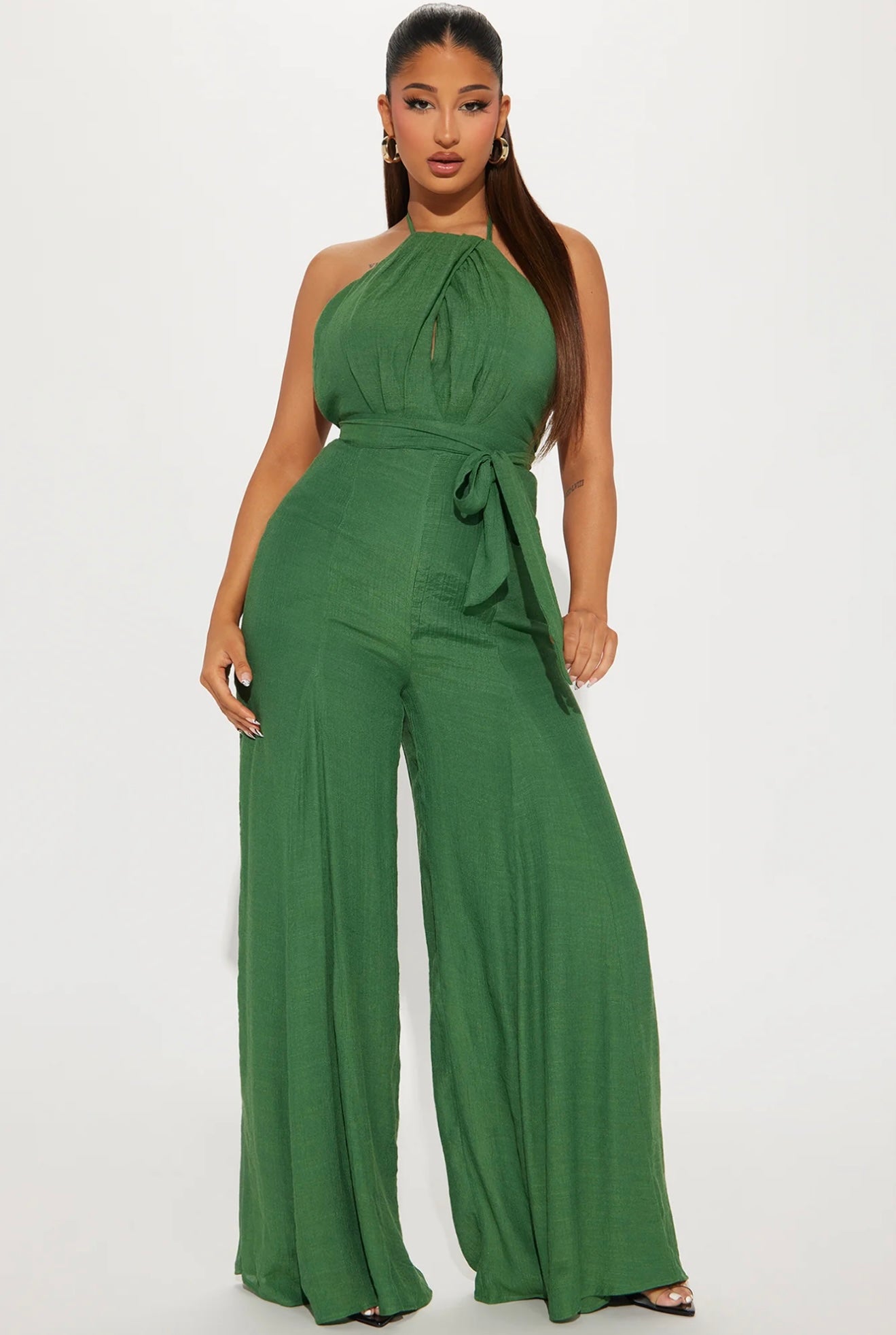 “Monica” Green Jumpsuit