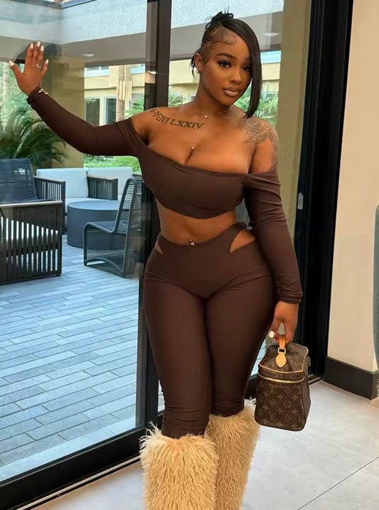 “Impressive” Brown 2 Piece Set