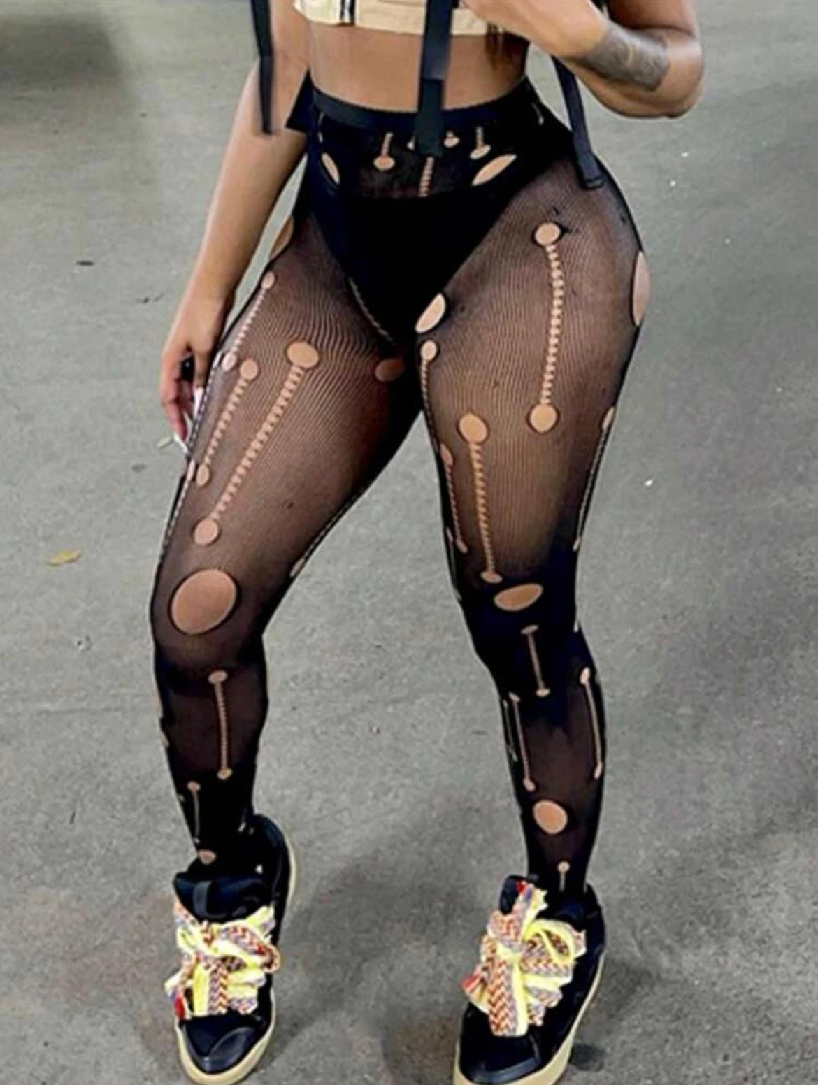 “Hollow Out” Red Leggings