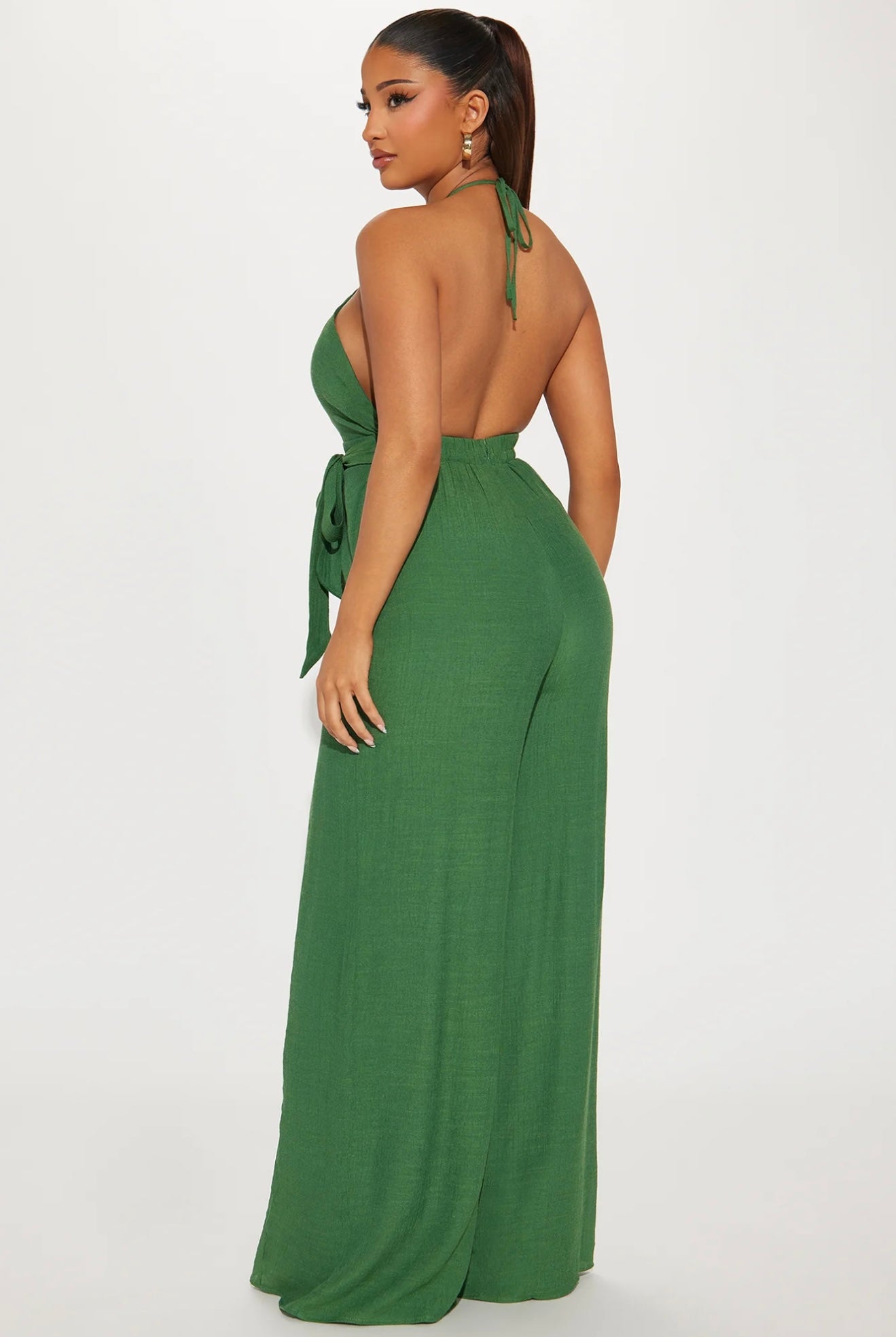 “Monica” Green Jumpsuit
