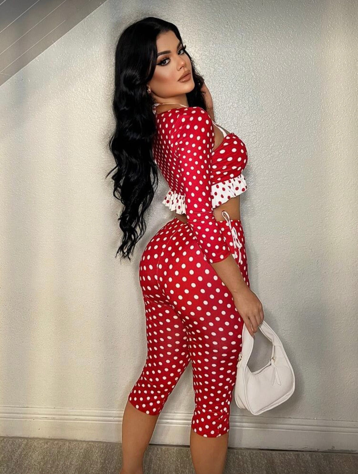 “Polka Miami” Red 2 Piece Set