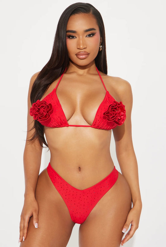 “Riskay” Red 2 Piece Swimsuit