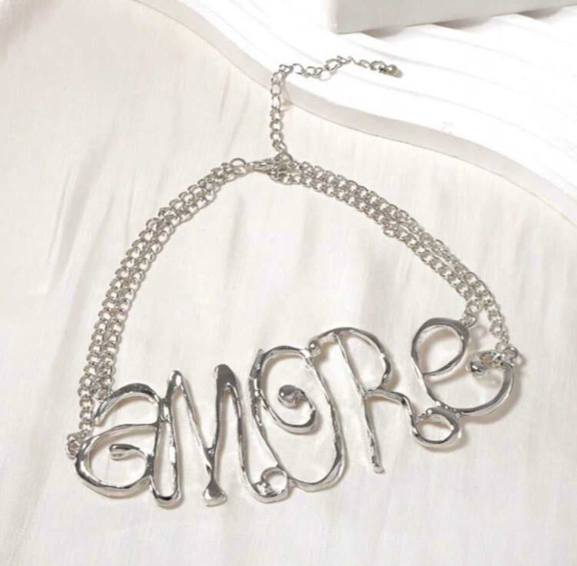 “Amore” Silver Choker