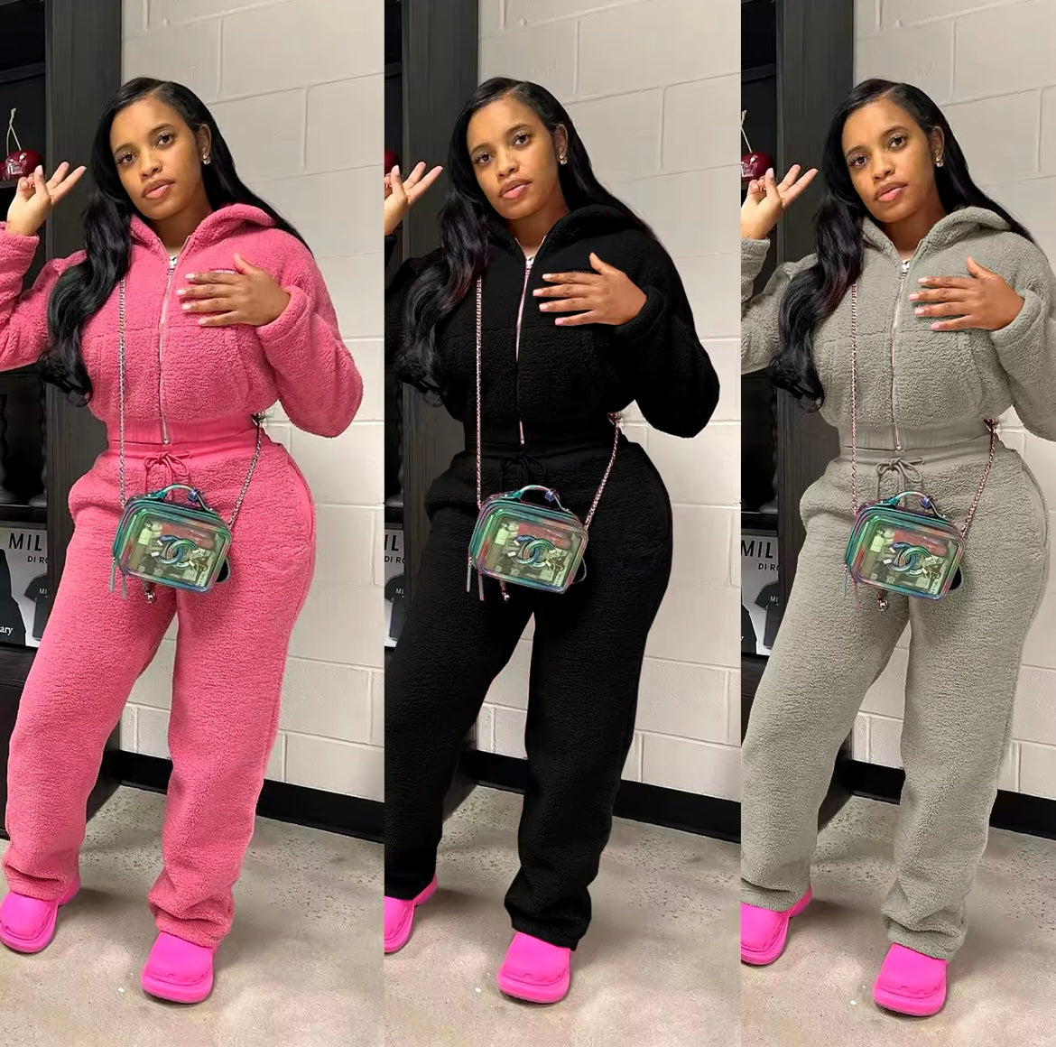 “Keep Me Warm” Pink 2 Piece Set