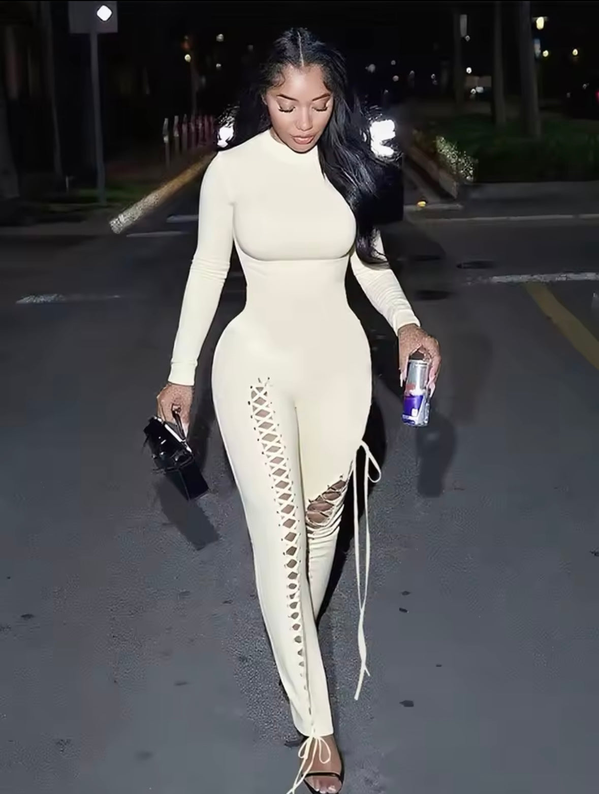“String Me Up” Nude Jumpsuit