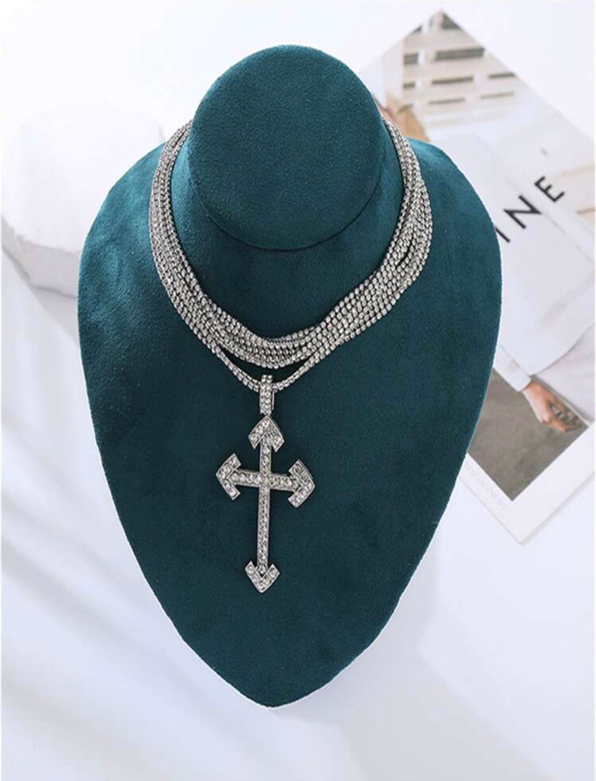 “Cross My Heart” Silver Necklace
