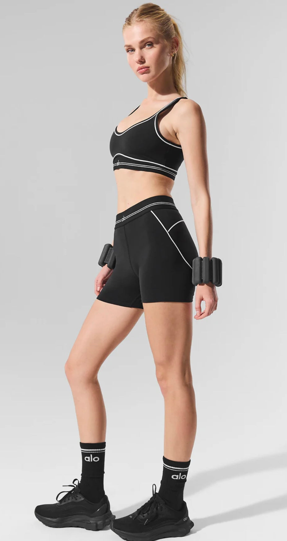 “Alo” Black 2 Piece Short Set