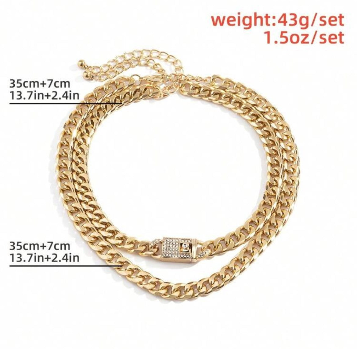 “Layered Cuban” Gold Necklace