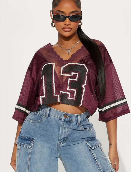 “Lucky 13” Burgundy Top