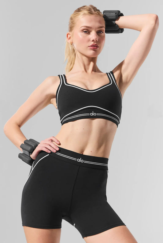 “Alo” Black 2 Piece Short Set