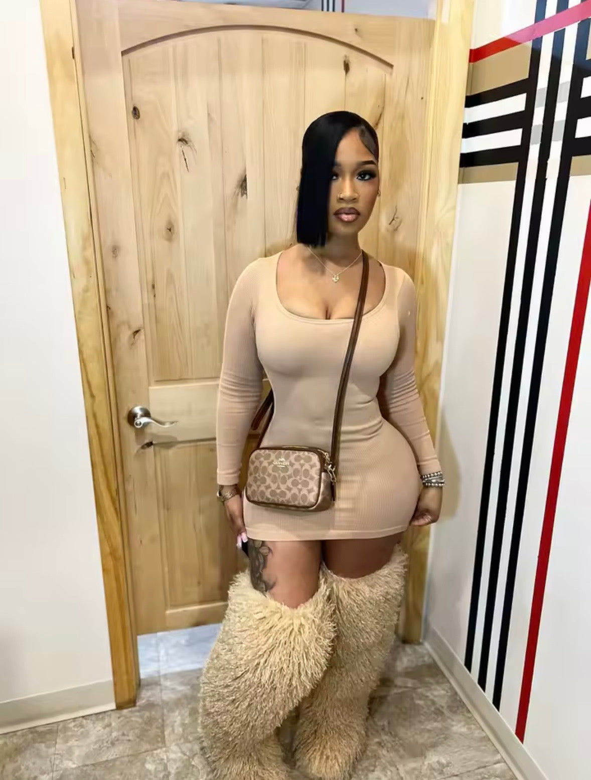 “Bobbi Bodycon” Brown Dress
