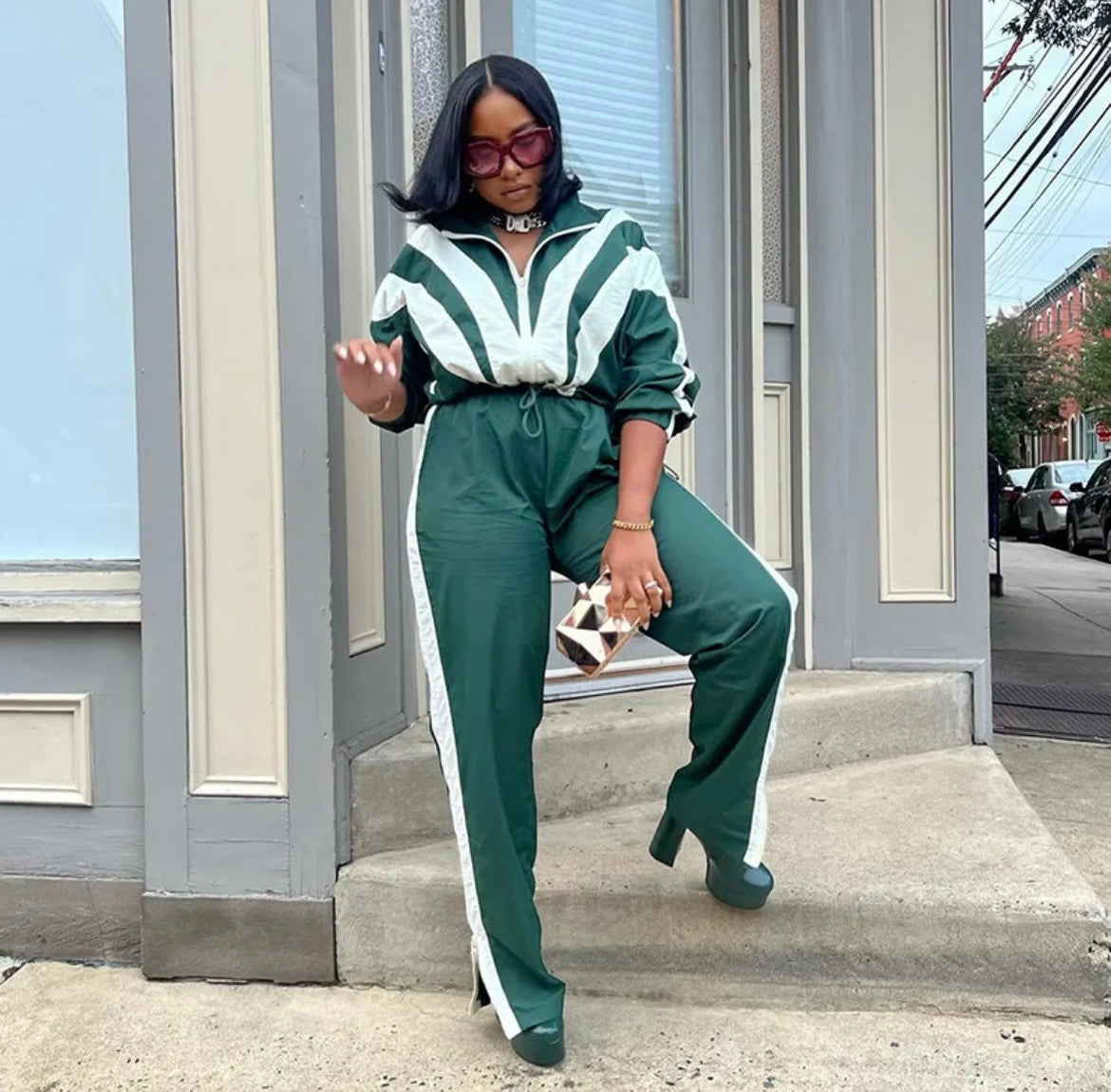 “Trendsetter” Green Jogger Set