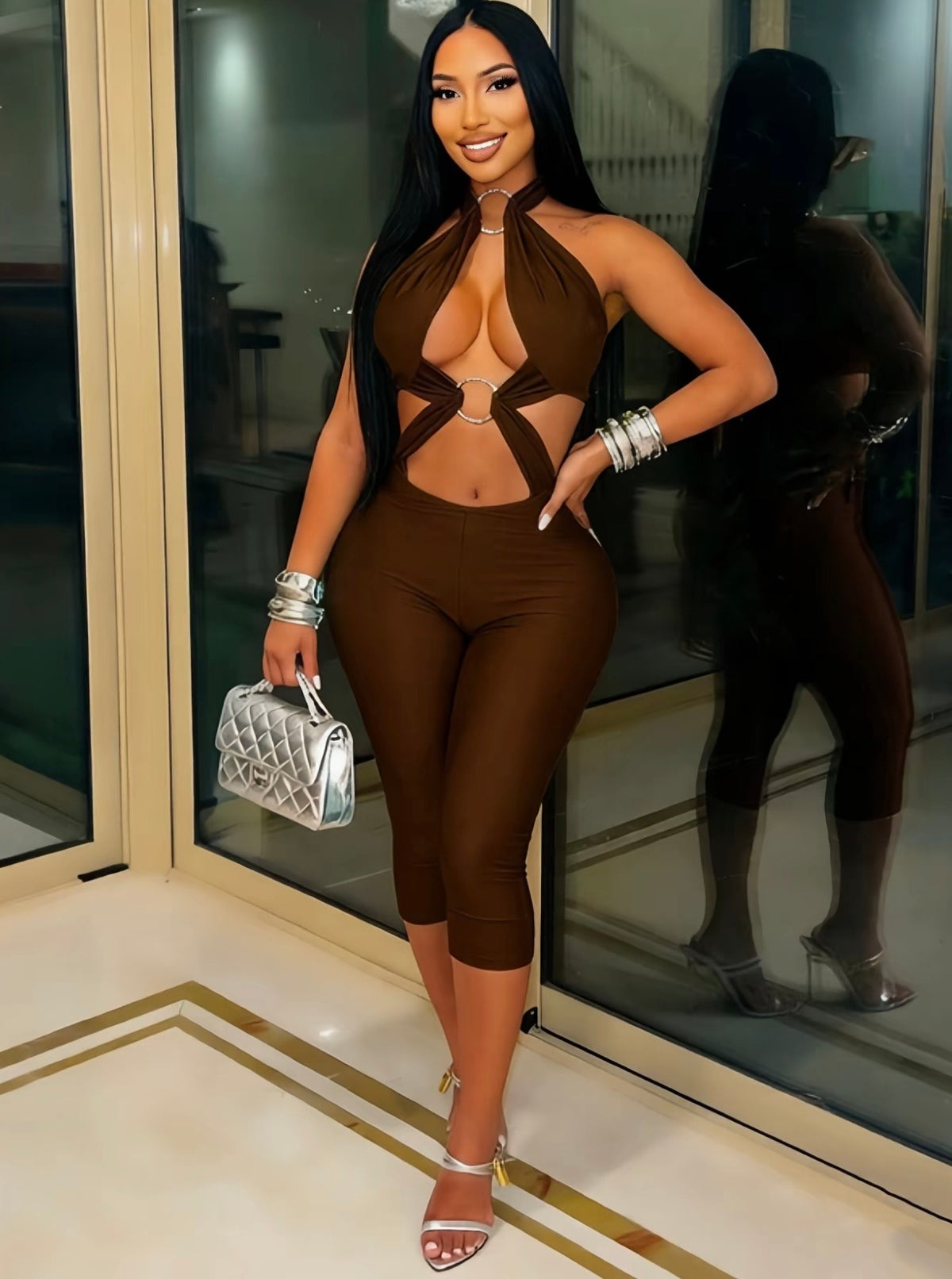 “Ring Leader” Brown Romper