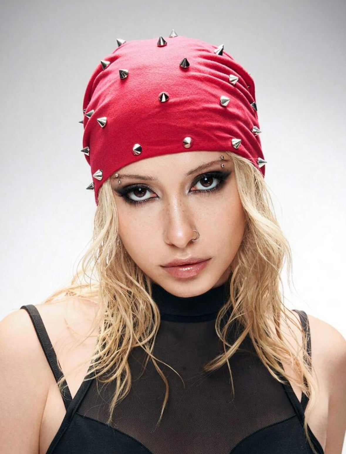 “Spiked” Black Biker Cap