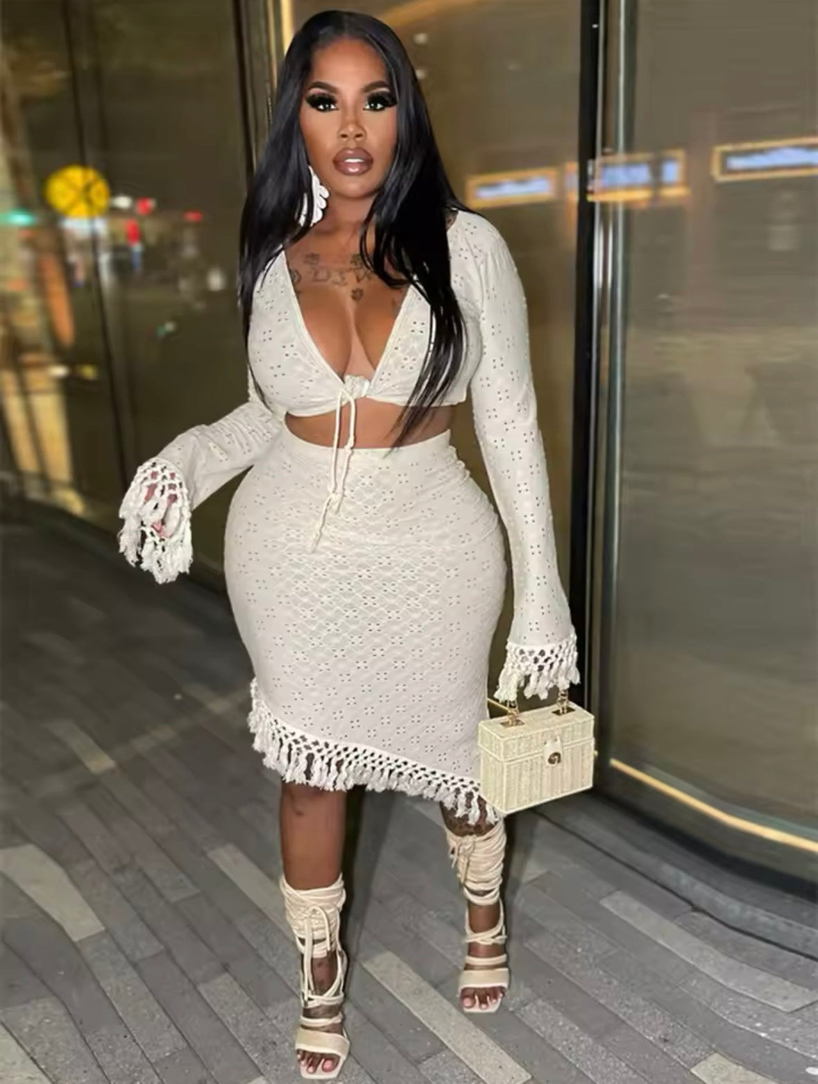 “Fancy” White 2 Piece Set