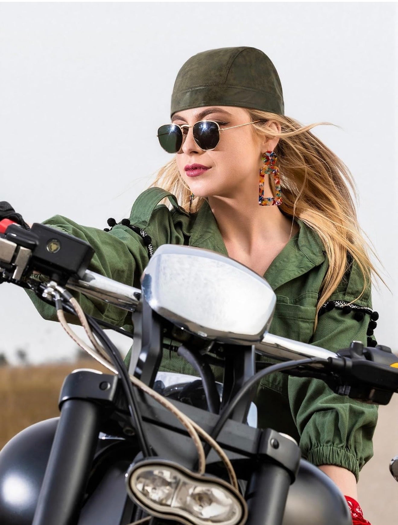 “Betty Biker” Green Hat