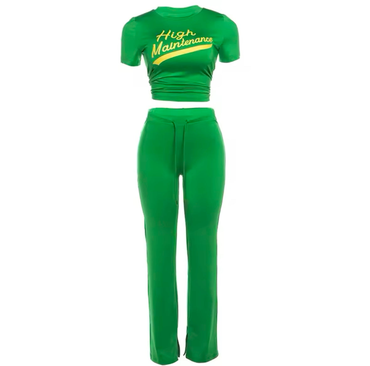 “High Maintenance” Green 2 Piece Set