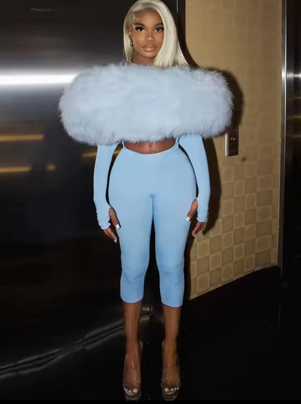 “Cloud 9” Blue Romper