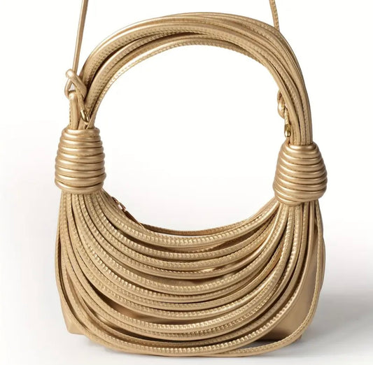 “Rita Rope” Gold Handbag