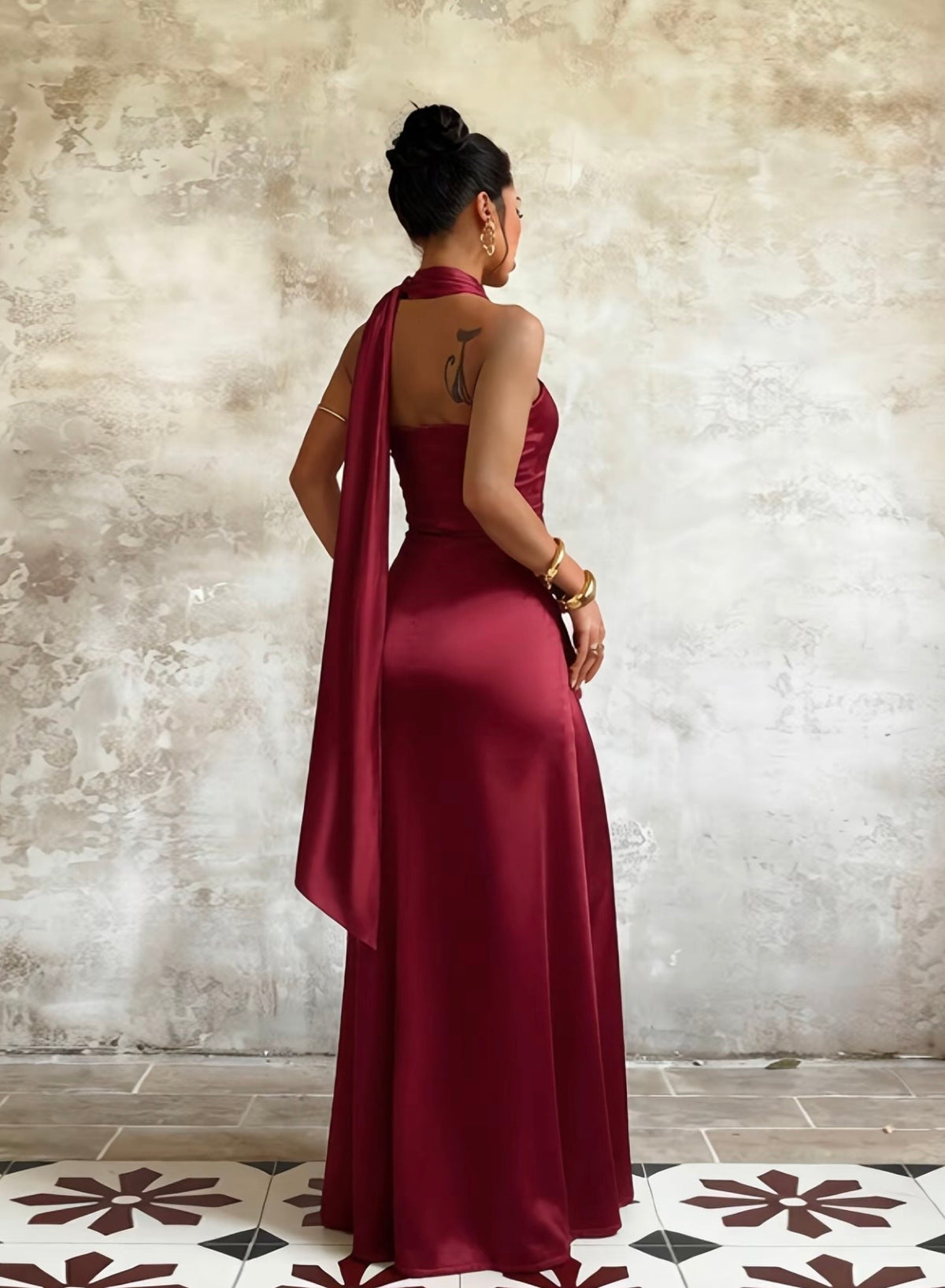 “Reservation For Two” Burgundy Dress