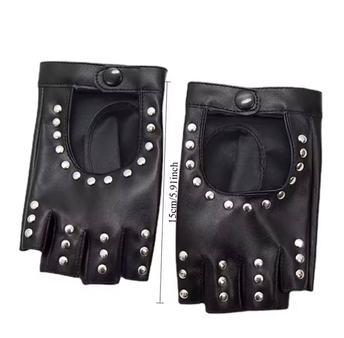 “Studded” Black Gloves