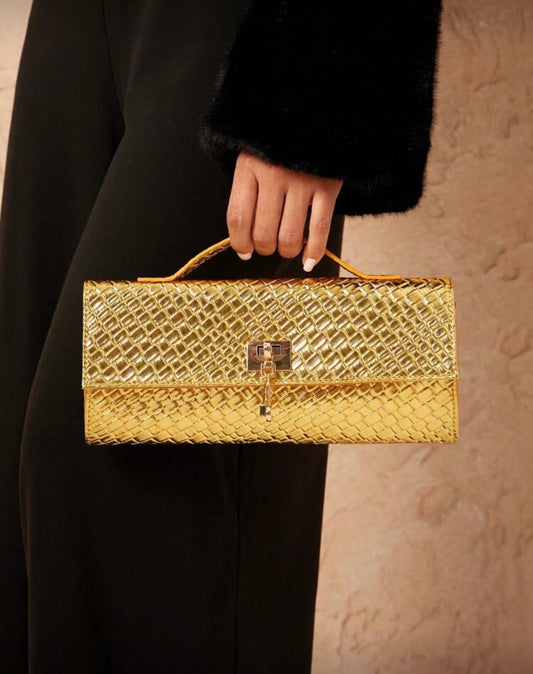 “Handle Up” Gold Handbag