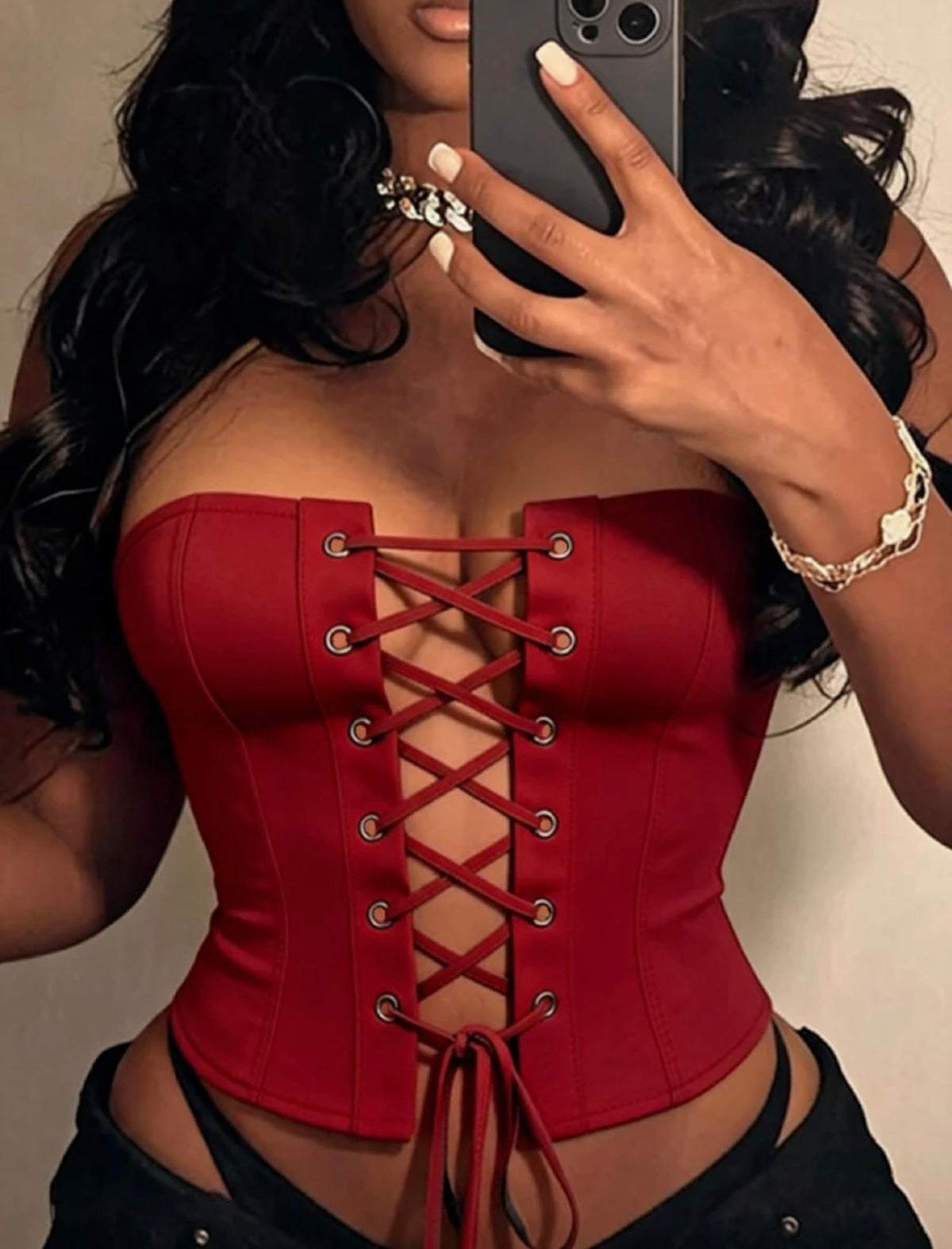 “Bondage Babe” Burgundy Top
