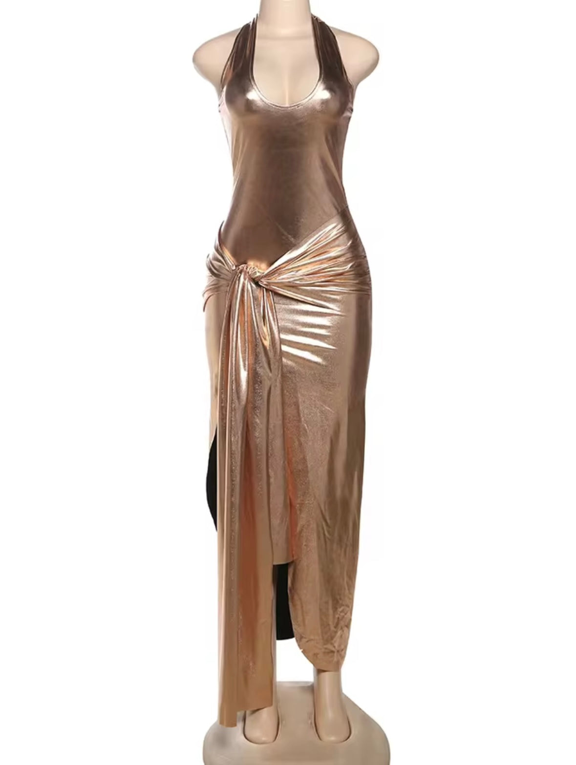“Liquid Chrome” Gold Dress