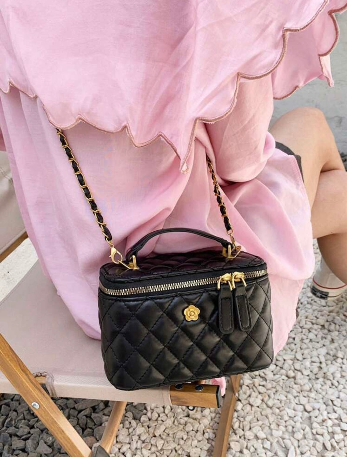“Harlem Square” Brown Handbag