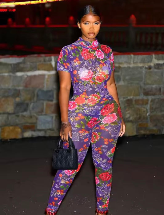 “Flowerbomb” Purple Jumpsuit