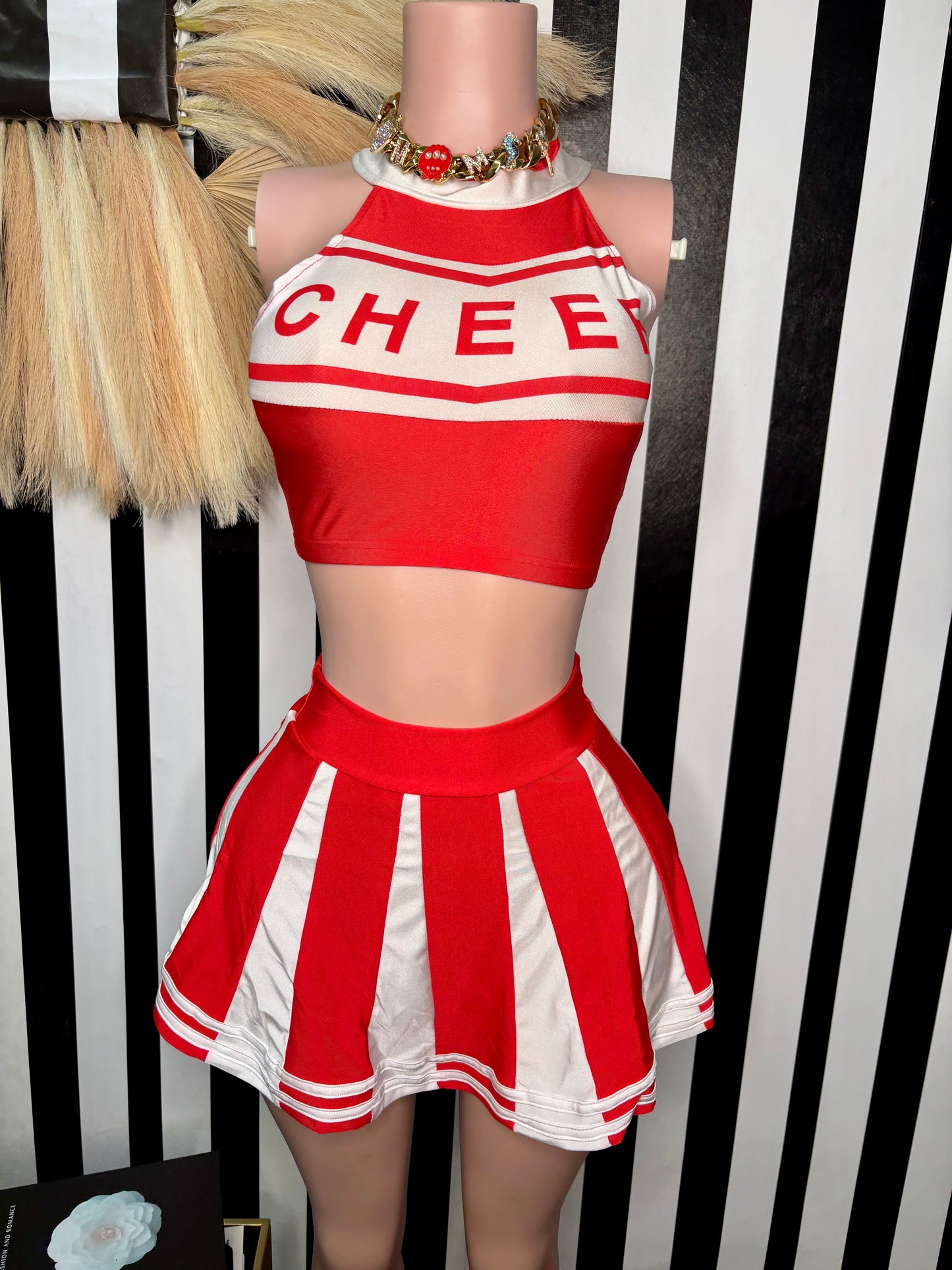 “Cheerleader” Red 2 Piece Costume
