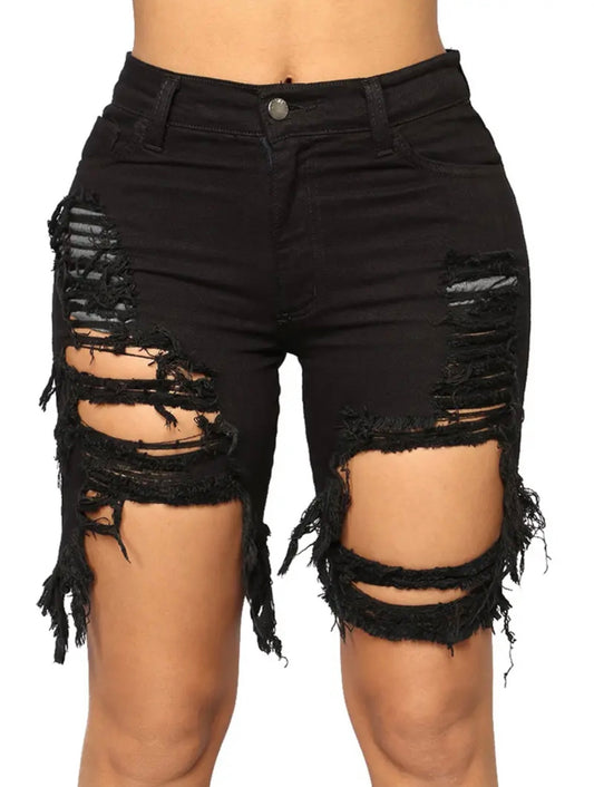 “Yancy” Black Jean Shorts