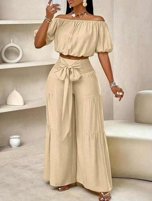 “Lydia Linen” Brown 2 Piece Set