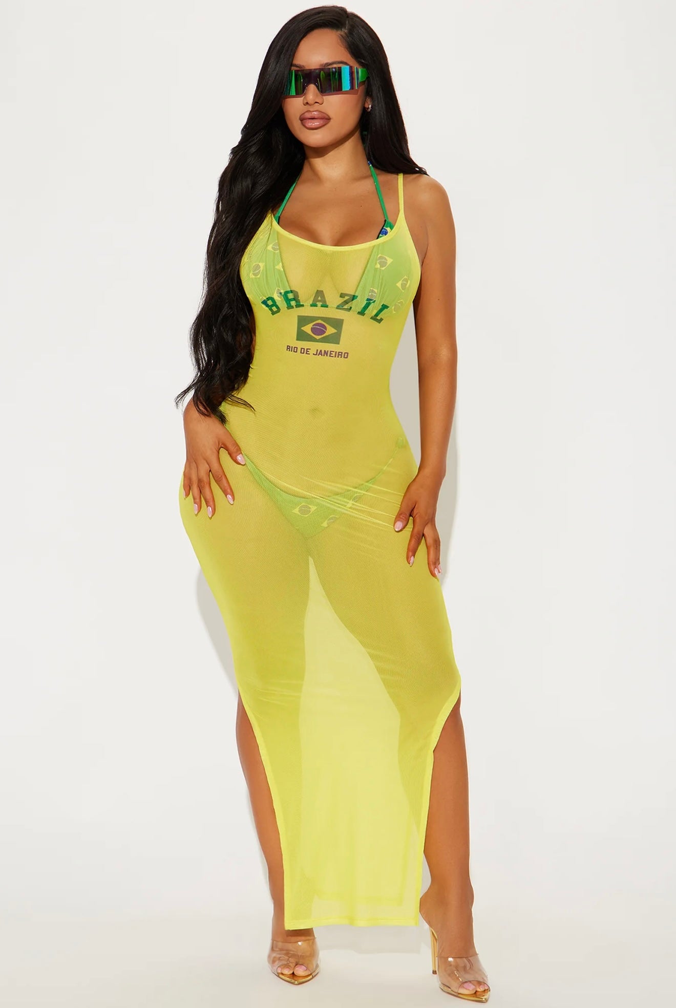 “Brazil” Yellow Swimsuit Coverup