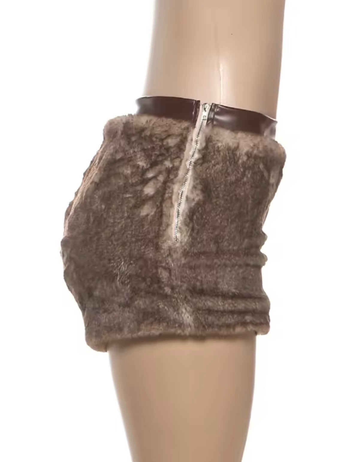 “Meoshi” Brown Furr Shorts
